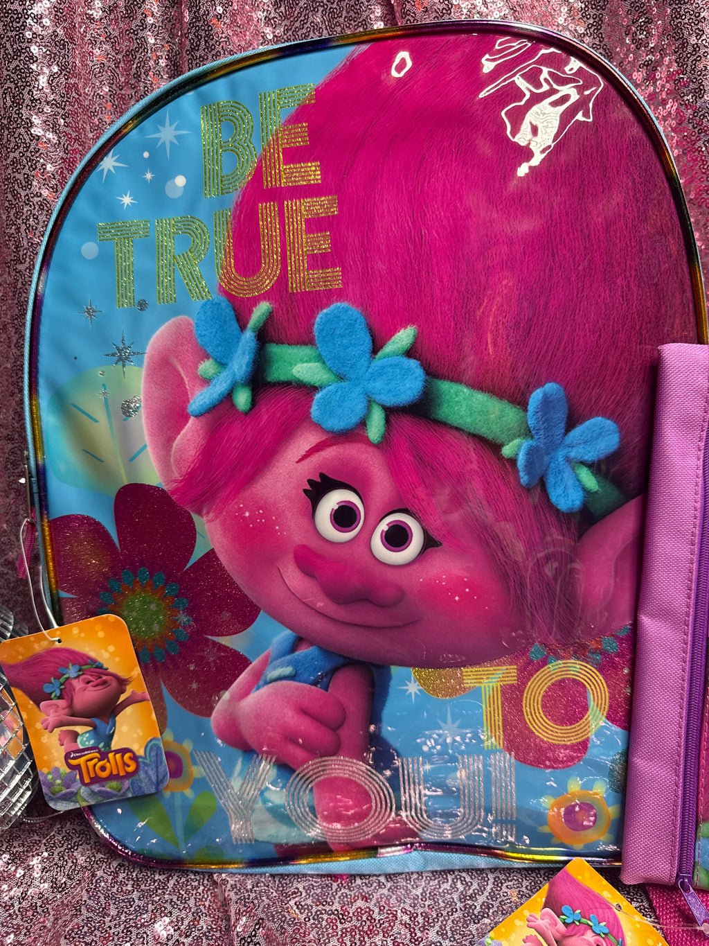 Y2K Trolls “Be True to You” Backpack & Matching Pencil Case Set