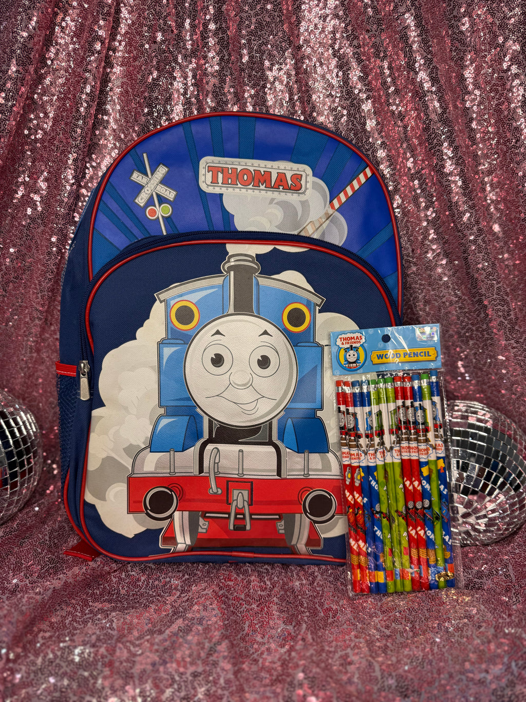 Thomas & Friends Kids Backpack + Bonus Pencil Set | New with Tags