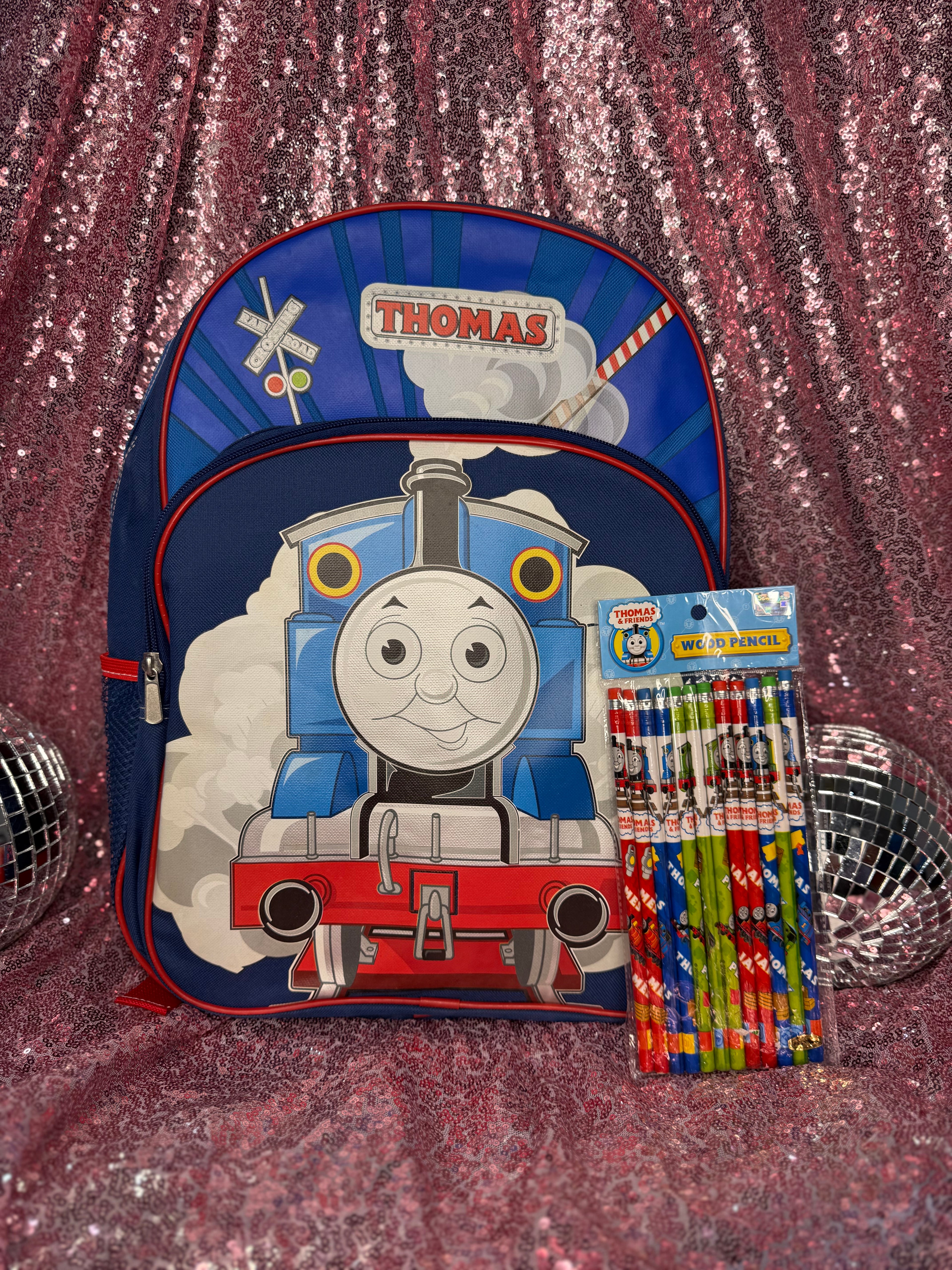 Thomas & Friends Kids Backpack + Bonus Pencil Set | New with Tags