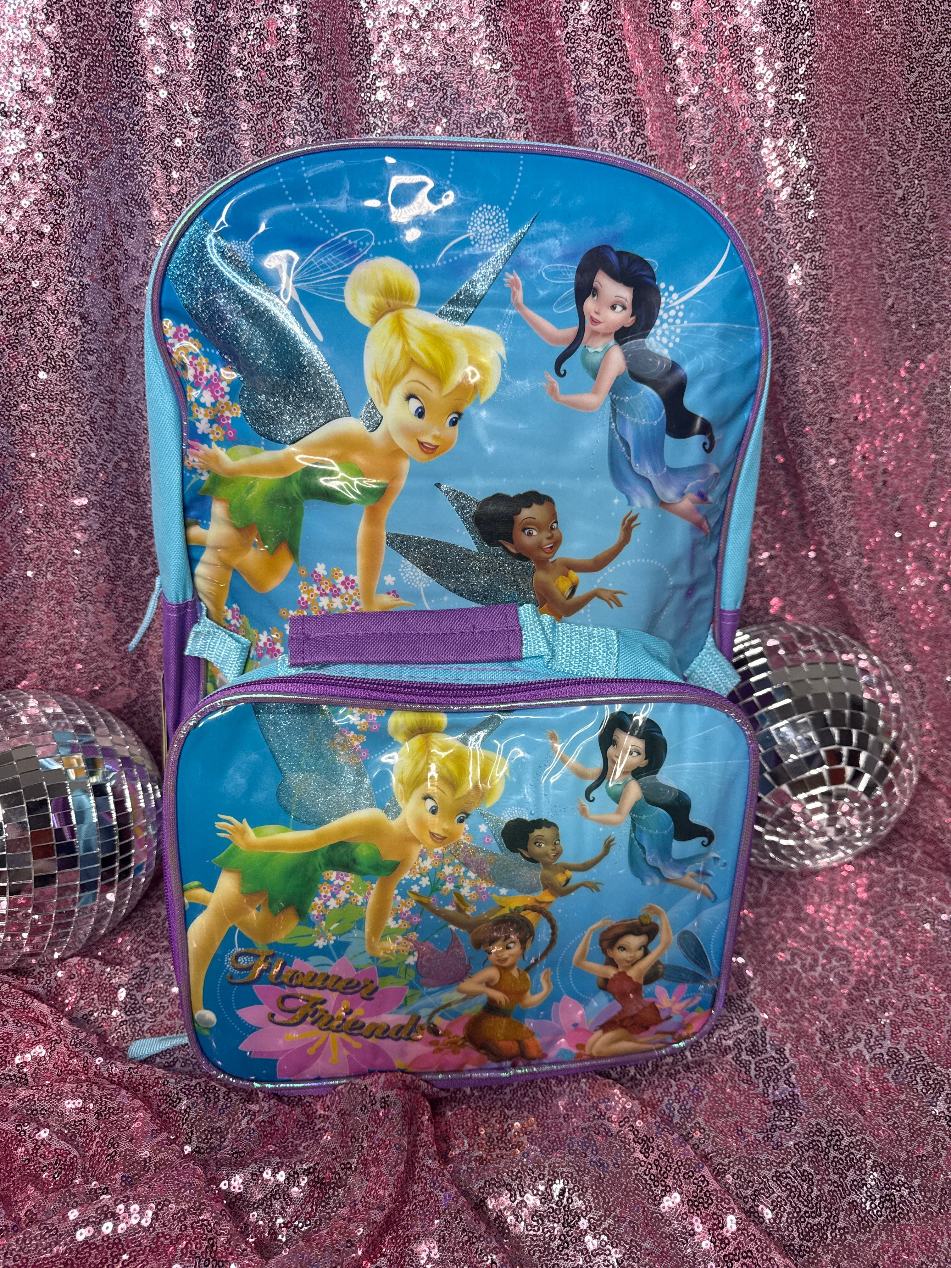 Y2K Disney Fairies "Flower Friends"Backpack Deadstock Includes FREE Matching Pencil Pouch