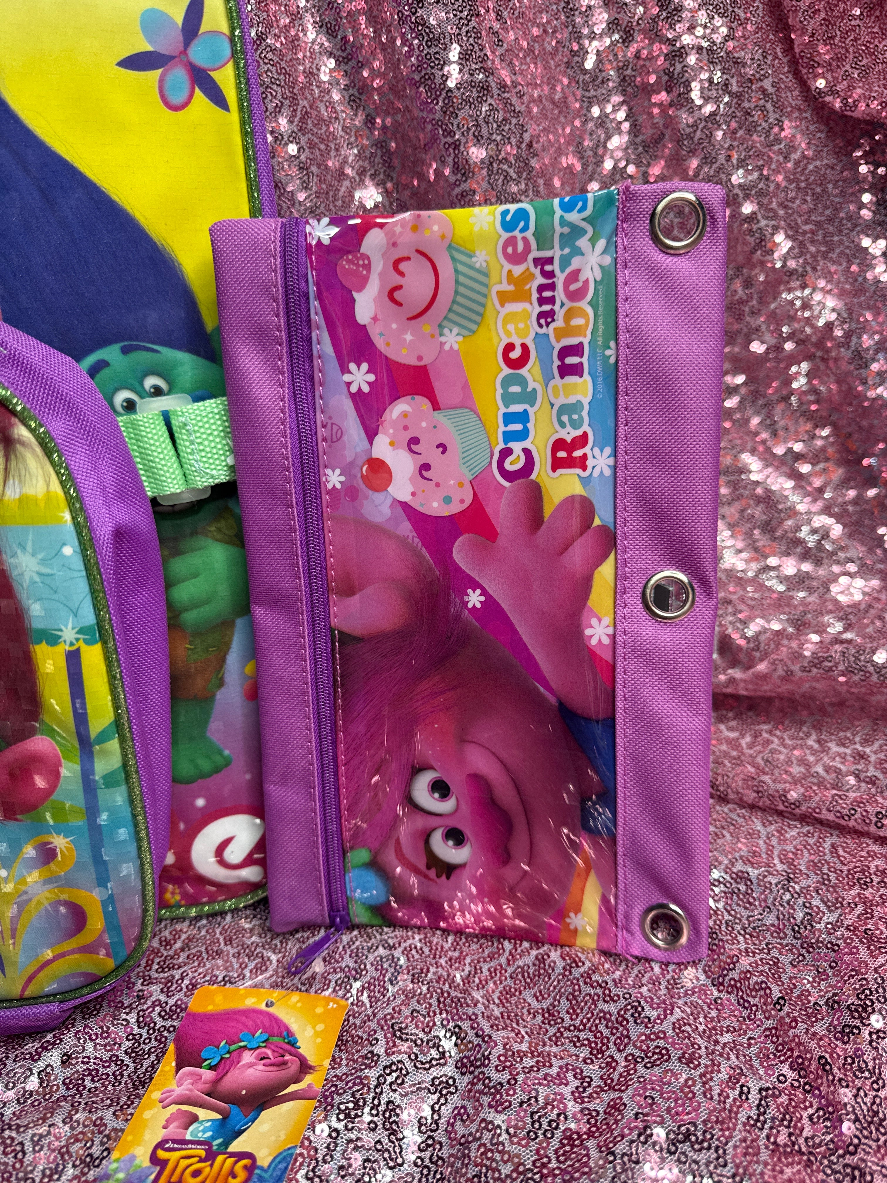 Y2K Trolls Backpack Set – Backpack, Lunch Bag & Pencil Pouch