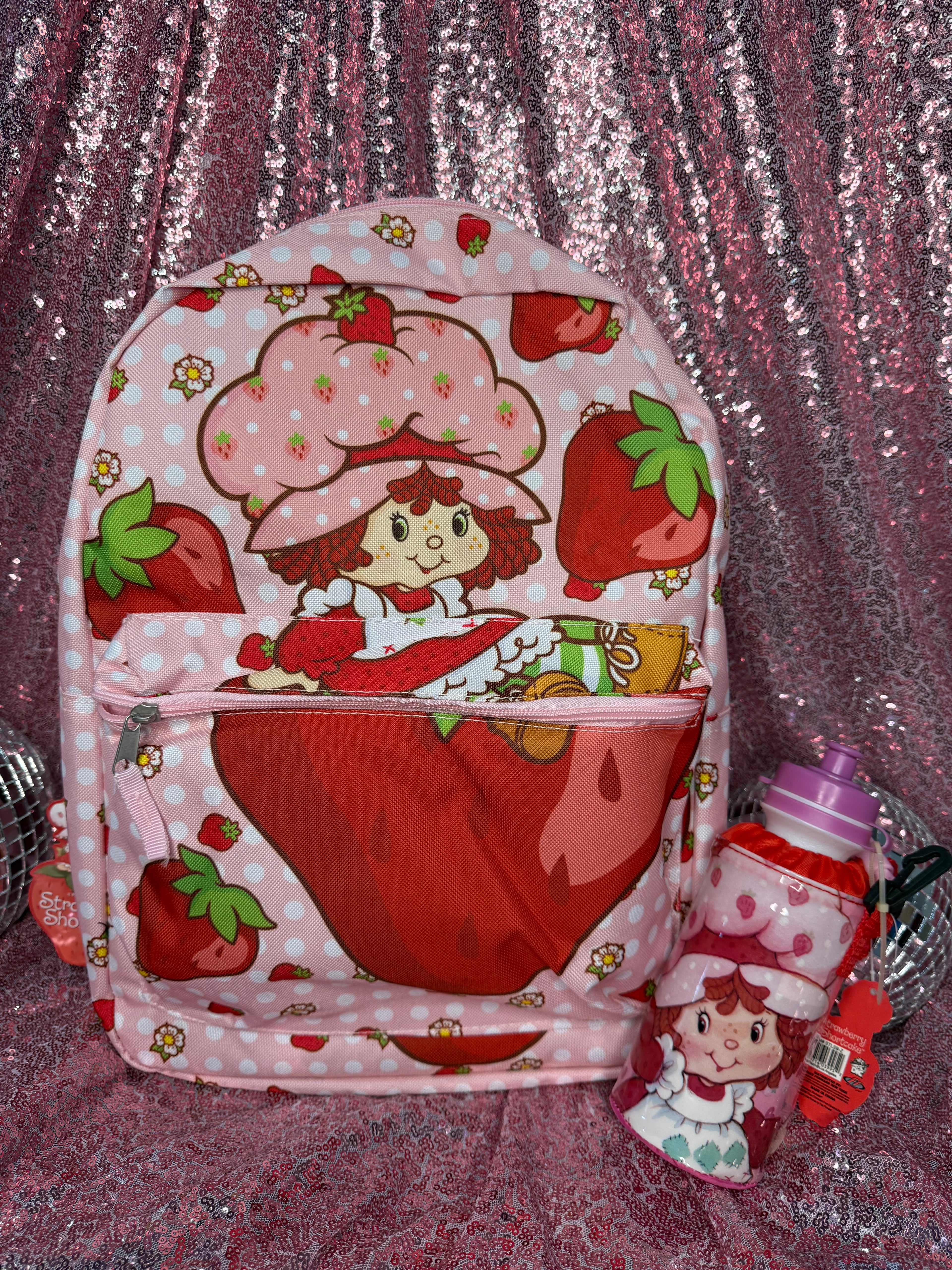 Strawberry Shortcake Kids Backpack + Matching Water Bottle | New with Tags