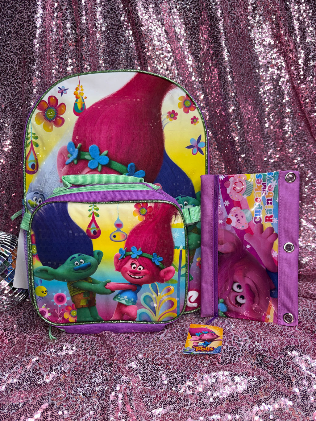 Y2K Trolls Backpack Set – Backpack, Lunch Bag & Pencil Pouch