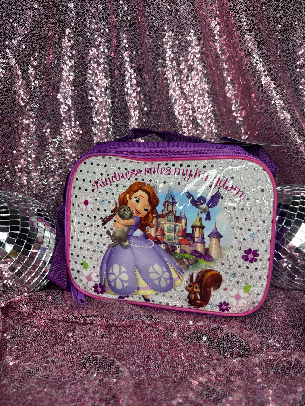 Disney Sofia the First Glitter Lunch Bag