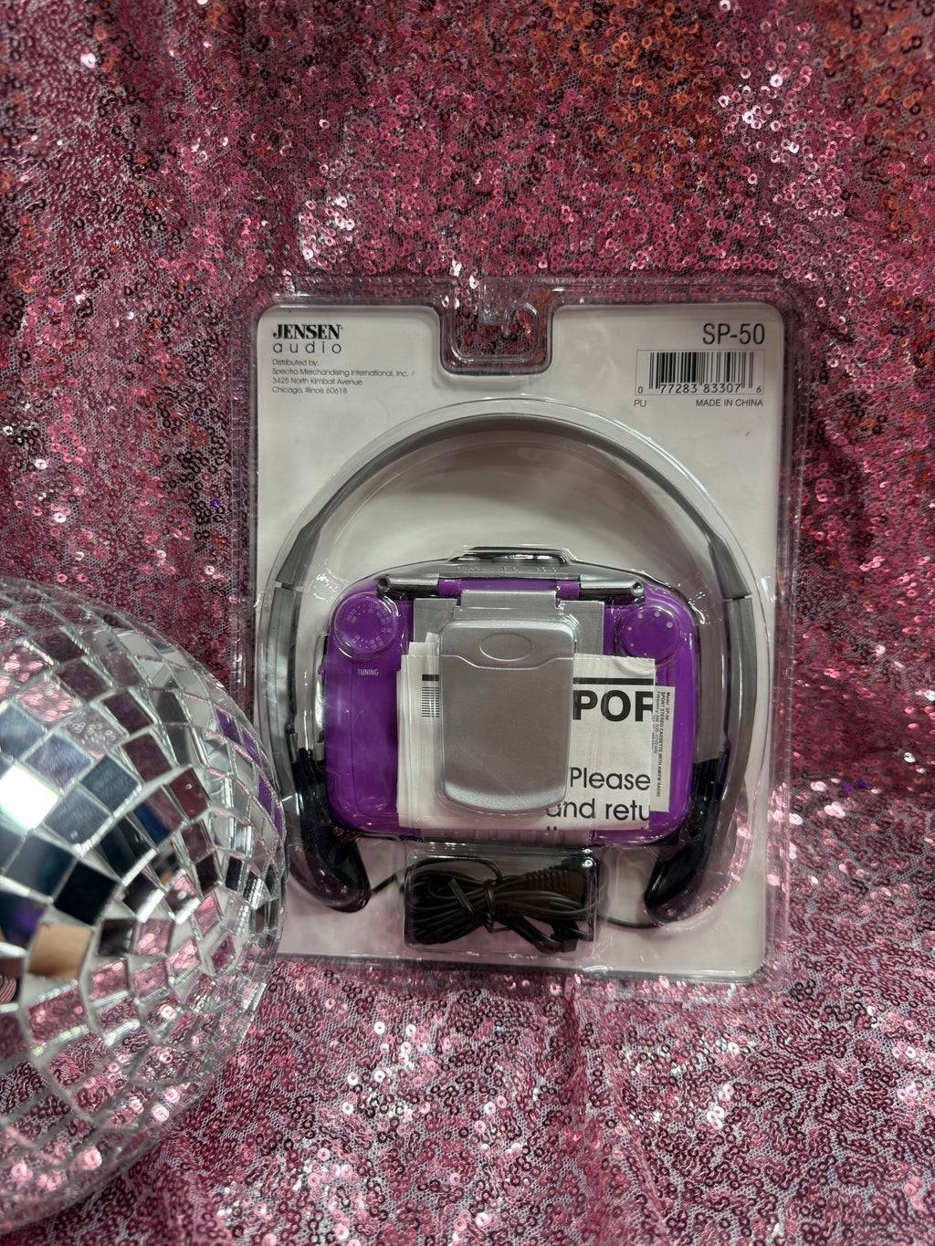 Jensen Purple Sport Stereo Cassette Player with AM/FM Radio | Vintage Y2K Walkman