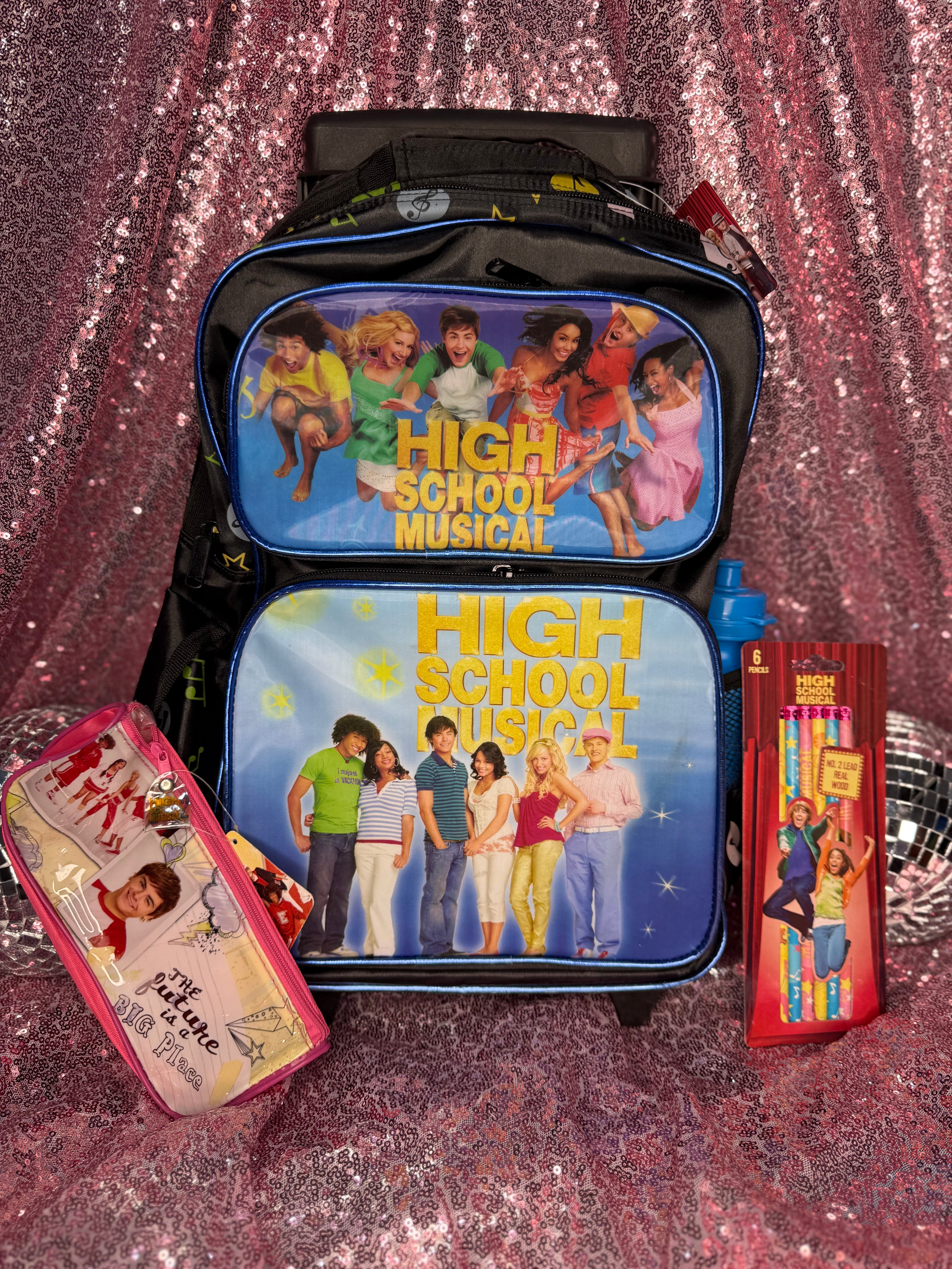 Vintage Y2K Disney High School Musical Rolling Backpack