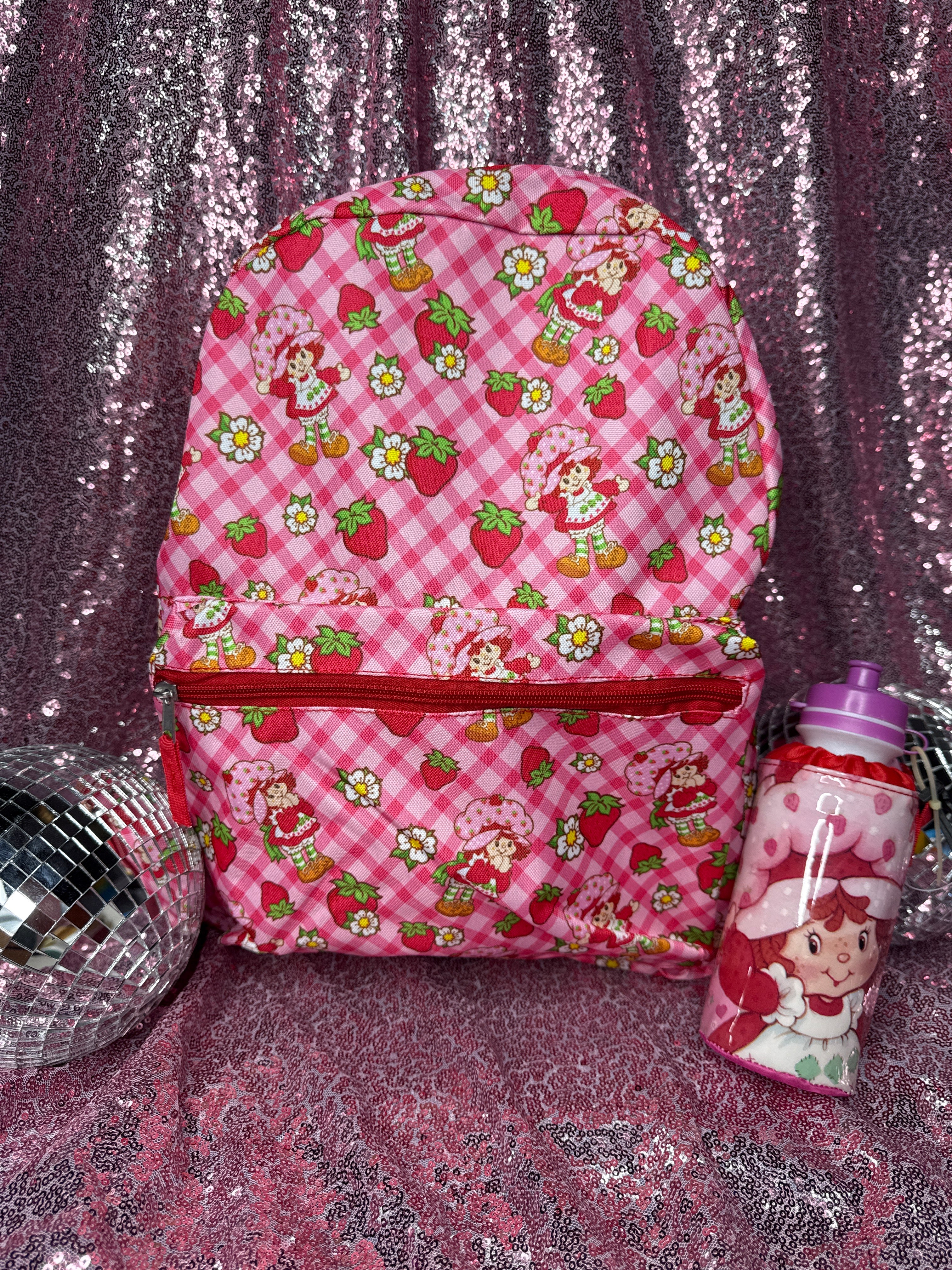 Strawberry Shortcake Backpack + Matching Water Bottle Bundle