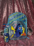 Disney Pixar Finding Dory Glitter Backpack + Matching Pencil Case