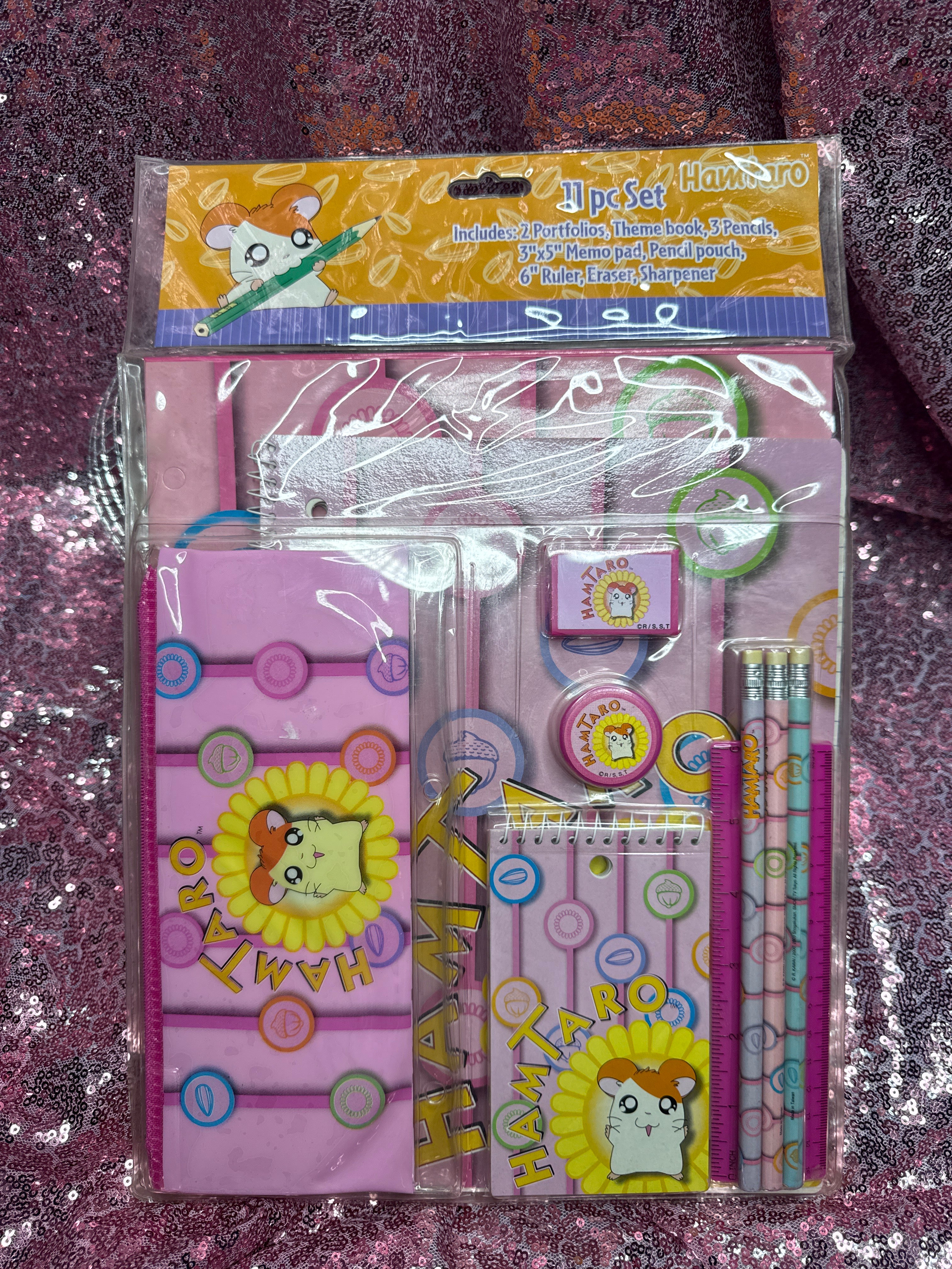 Rare Hamtaro™ 11-Piece Stationery Study Set | Deadstock Y2K School Supplies