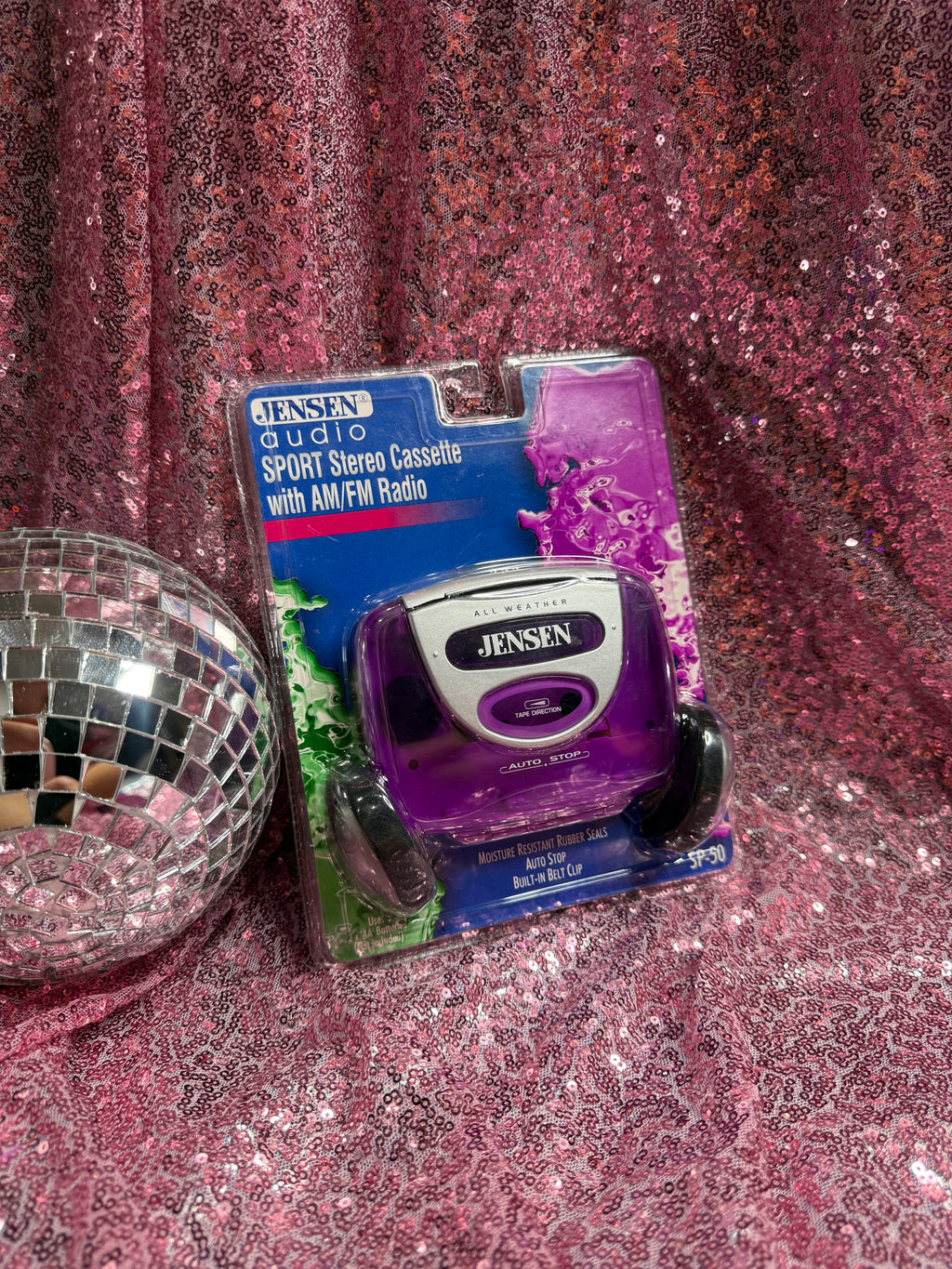 Jensen Purple Sport Stereo Cassette Player with AM/FM Radio | Vintage Y2K Walkman