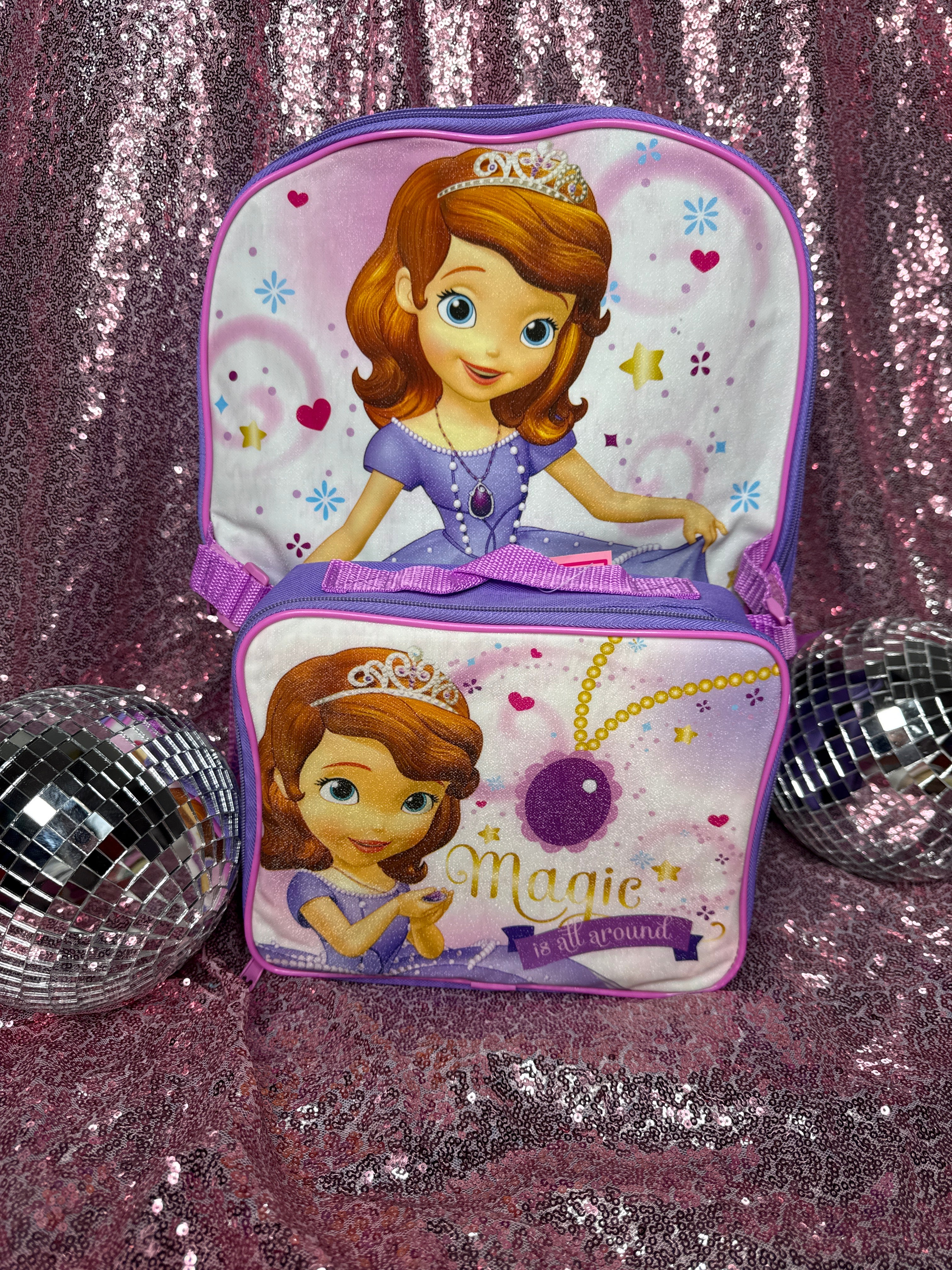 Disney Sofia the First Backpack with Detachable Lunch Bag