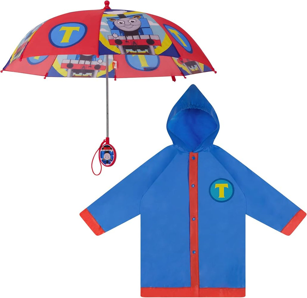 Thomas & Friends Kids Umbrella & Raincoat set