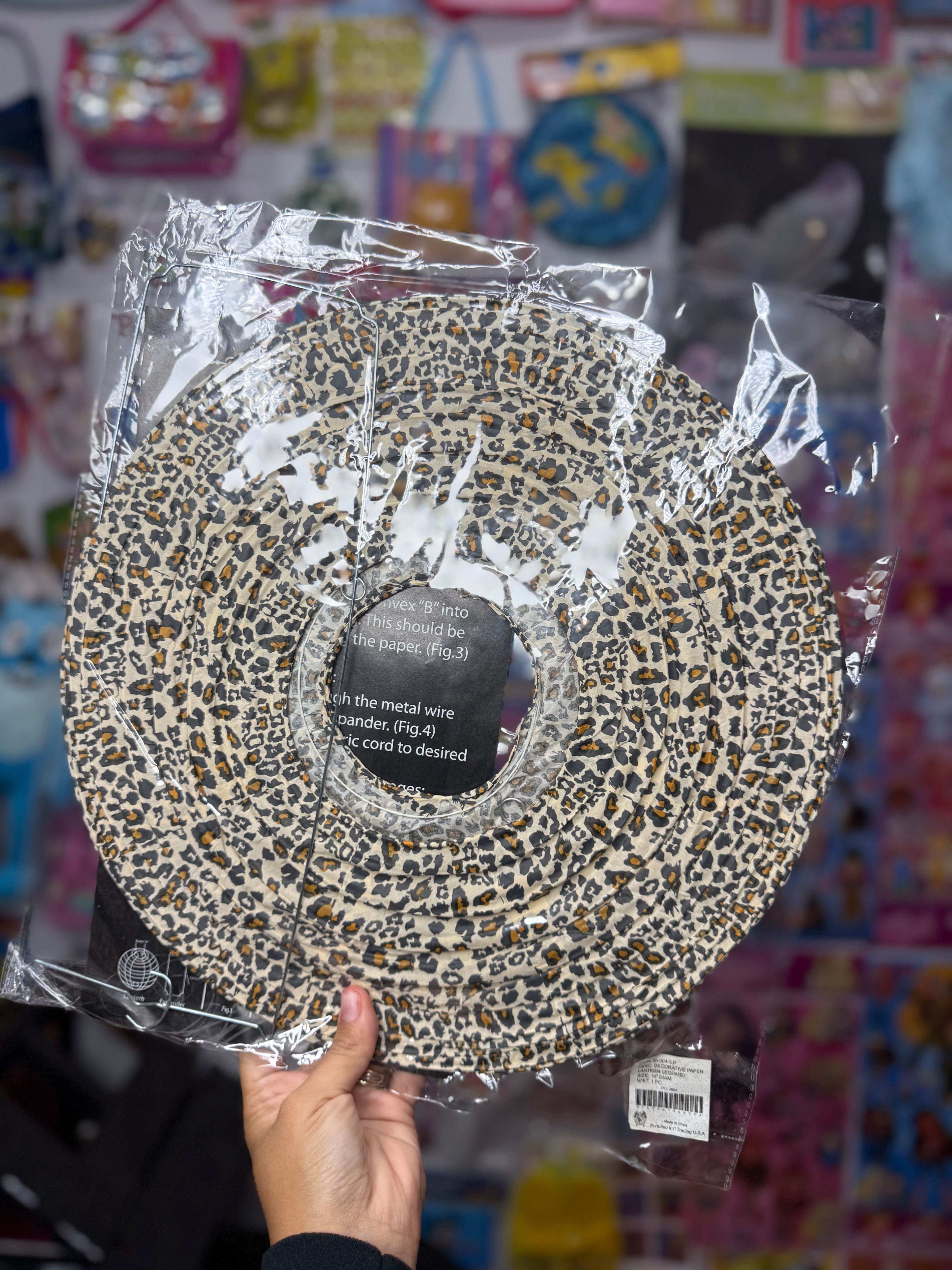 Y2K Leopard Print Hanging Paper Lantern – Room Decor