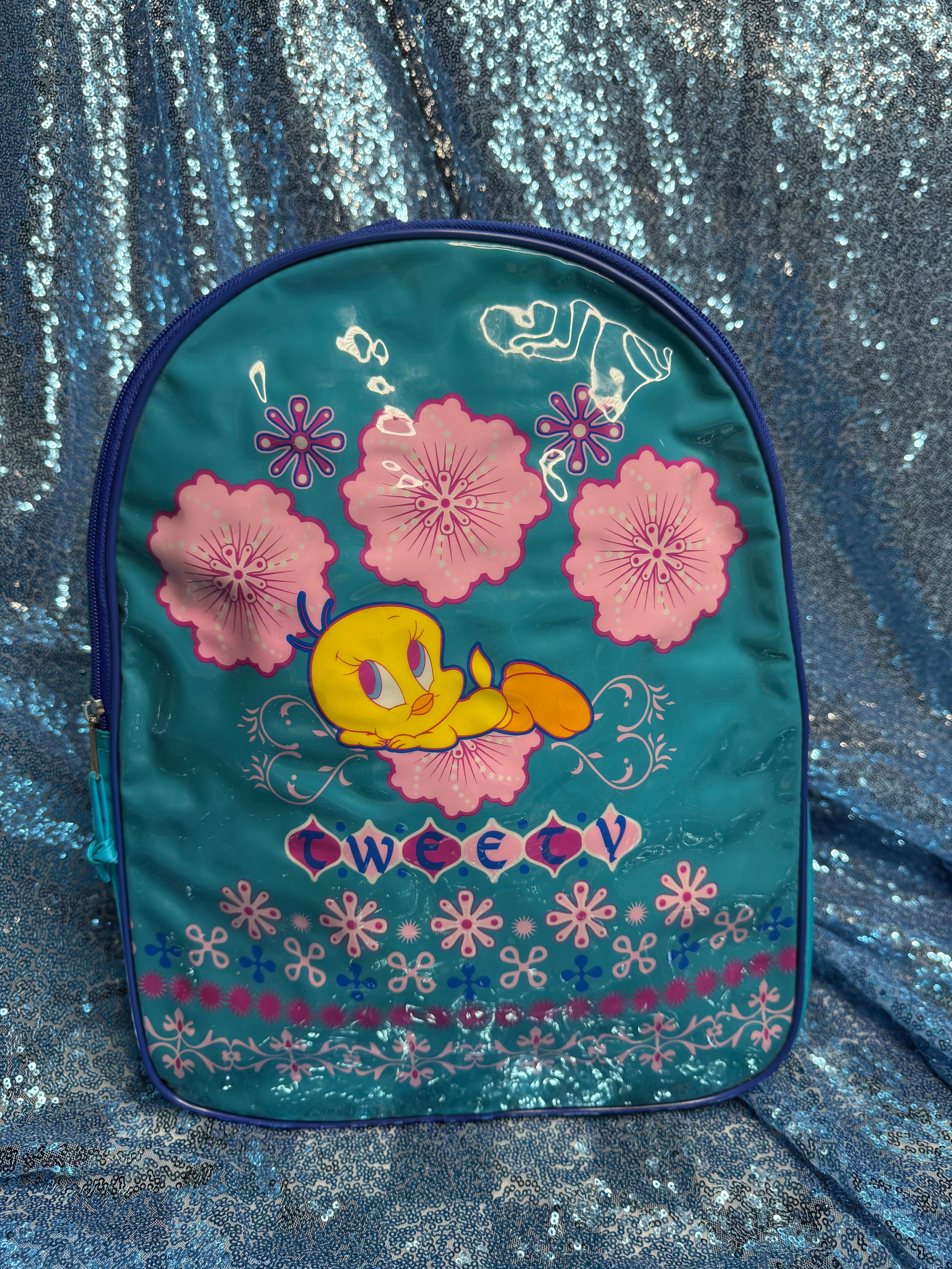 Vintage Tweety Bird Floral Backpack – Rare Y2K Looney Tunes Deadstock