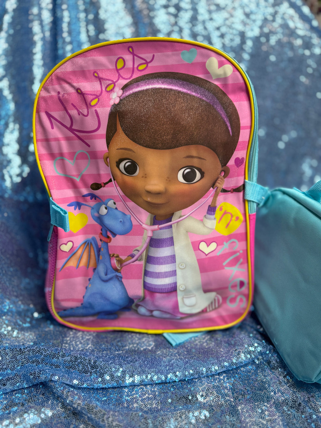 Y2K Disney Doc McStuffins Backpack with Matching Lunch Bag – Authentic Vintage Deadstock
