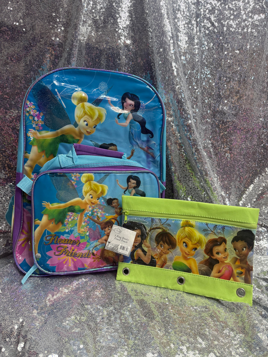 Y2K Disney Fairies "Flower Friends"Backpack Deadstock Includes FREE Matching Pencil Pouch
