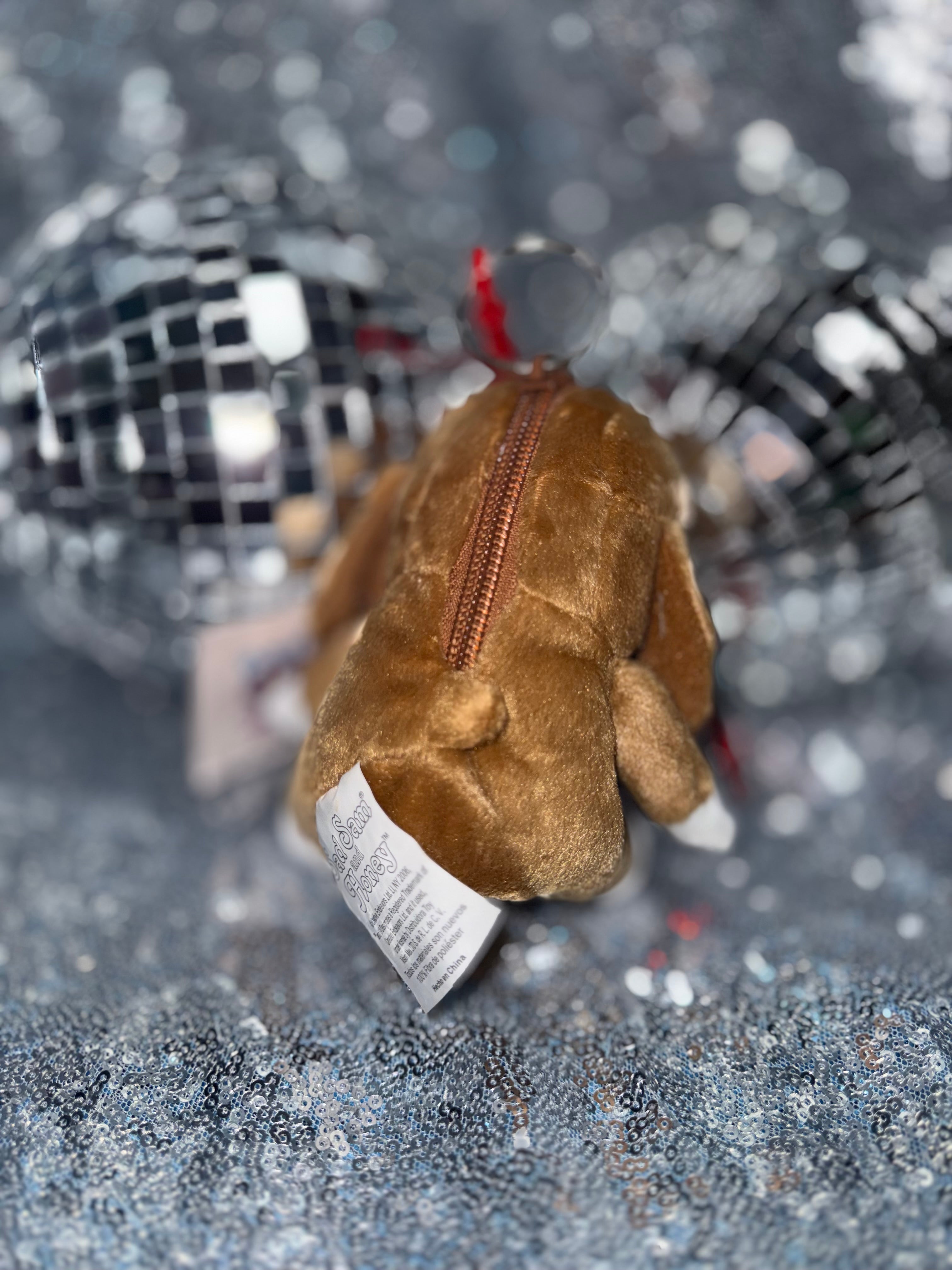 Sad Sam Honey Puppy Plush Keychain